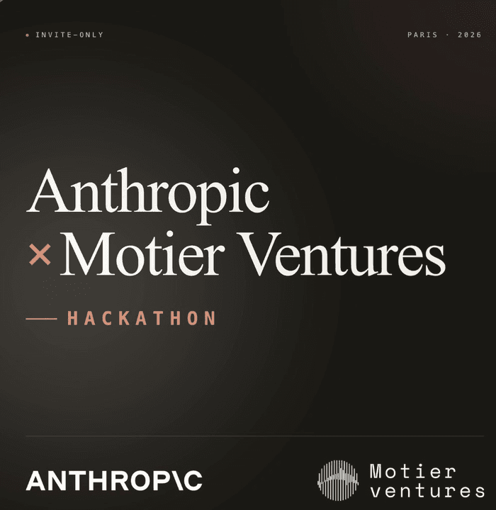 Affiche du hackathon Anthropic x Motier Ventures, Paris 2026