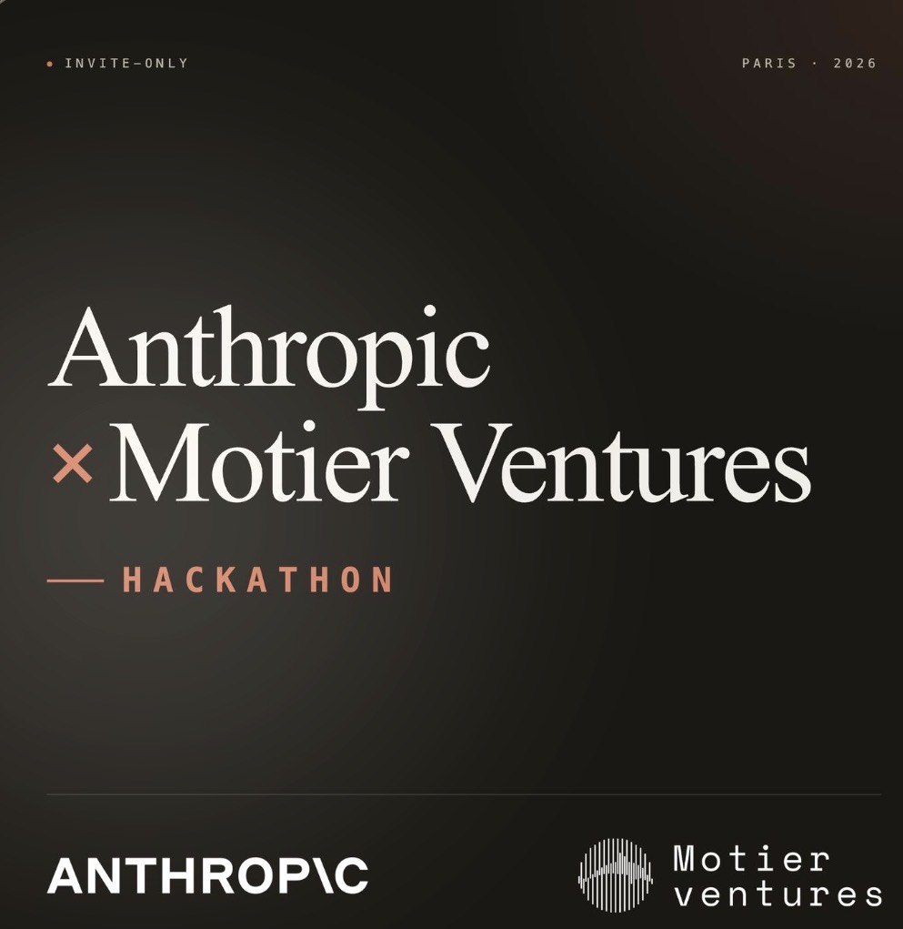 Affiche du hackathon Anthropic x Motier Ventures, Paris 2026